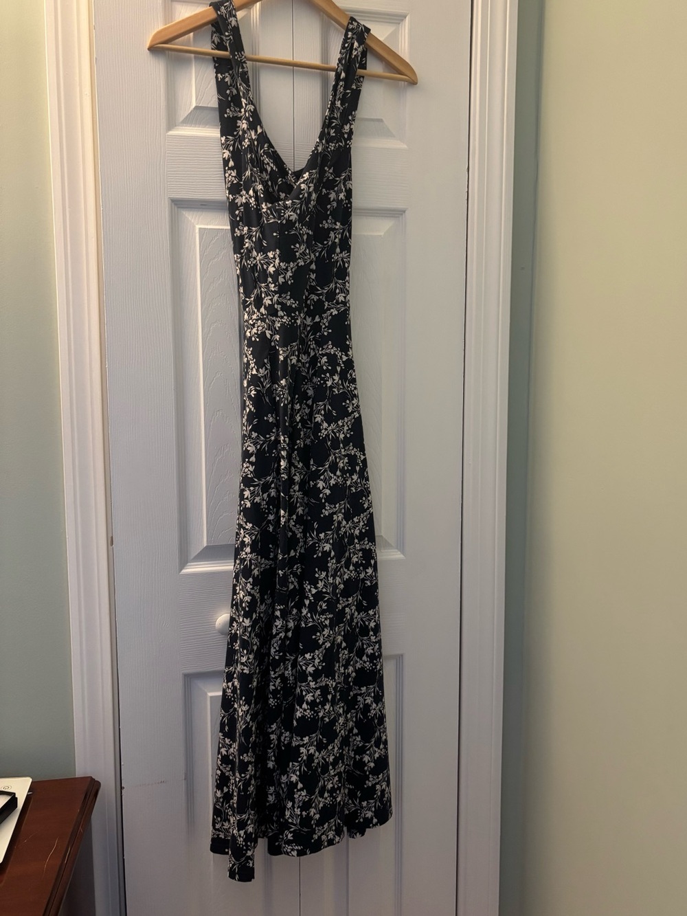 Pact Organics Navy and White Floral Fit and Flare - Picture 2 of 4